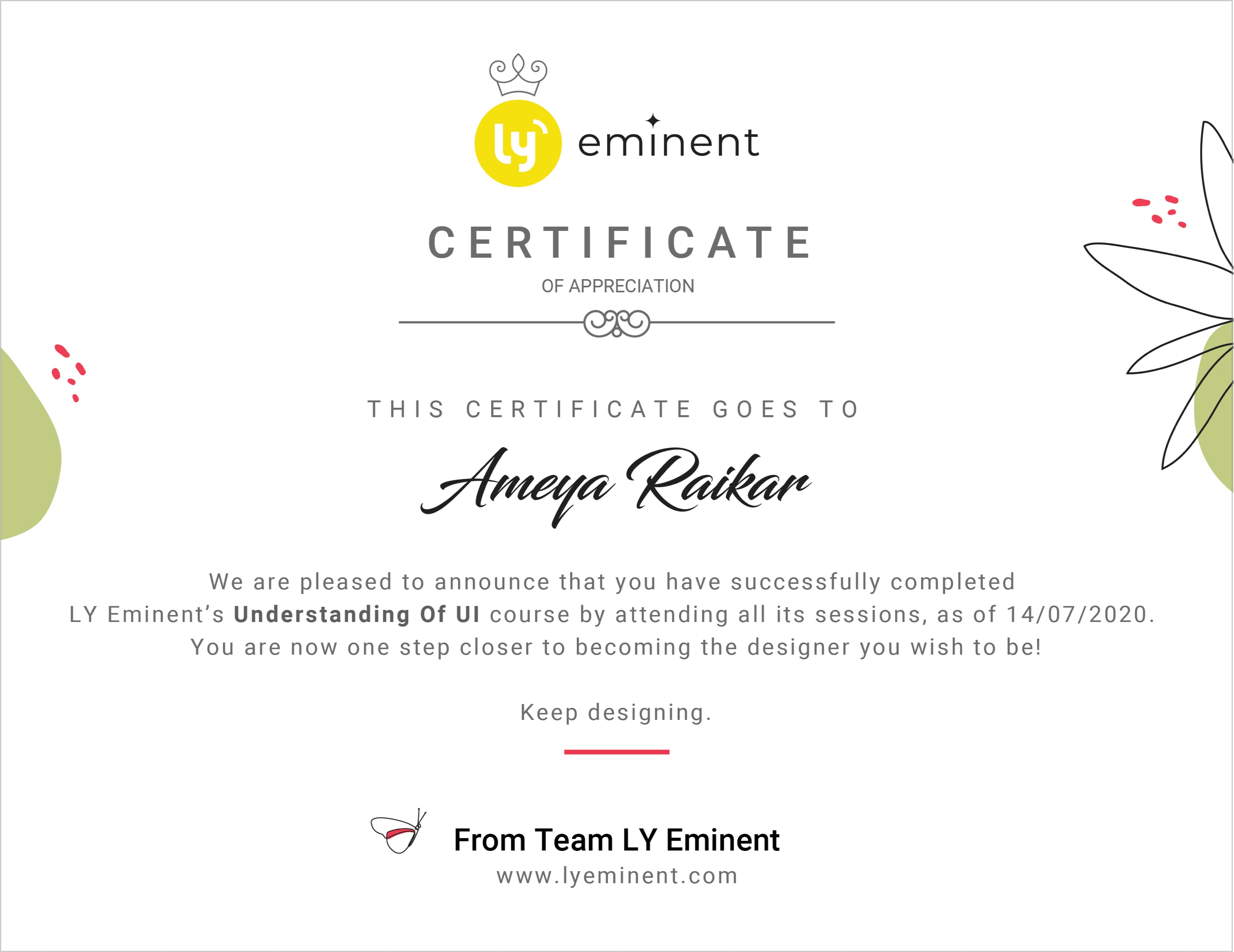 certificate
